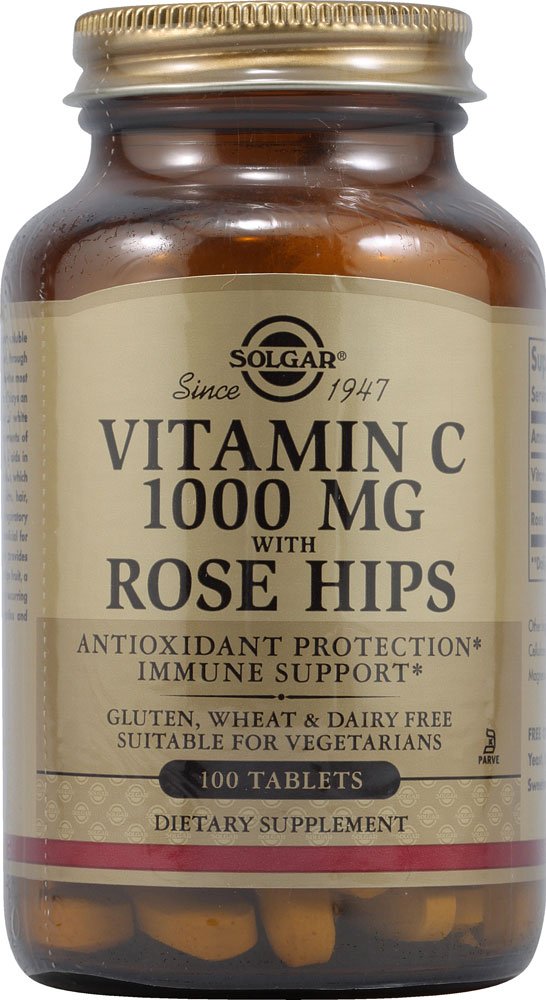 Solgar Vitamin C 1000 mg with Rose HIPS - 100 Tablets, Pack of 2 - Antioxidant & Immune Support - Non-GMO, Vegan, Gluten Free, Dairy Free, Kosher - 200 Total Servings