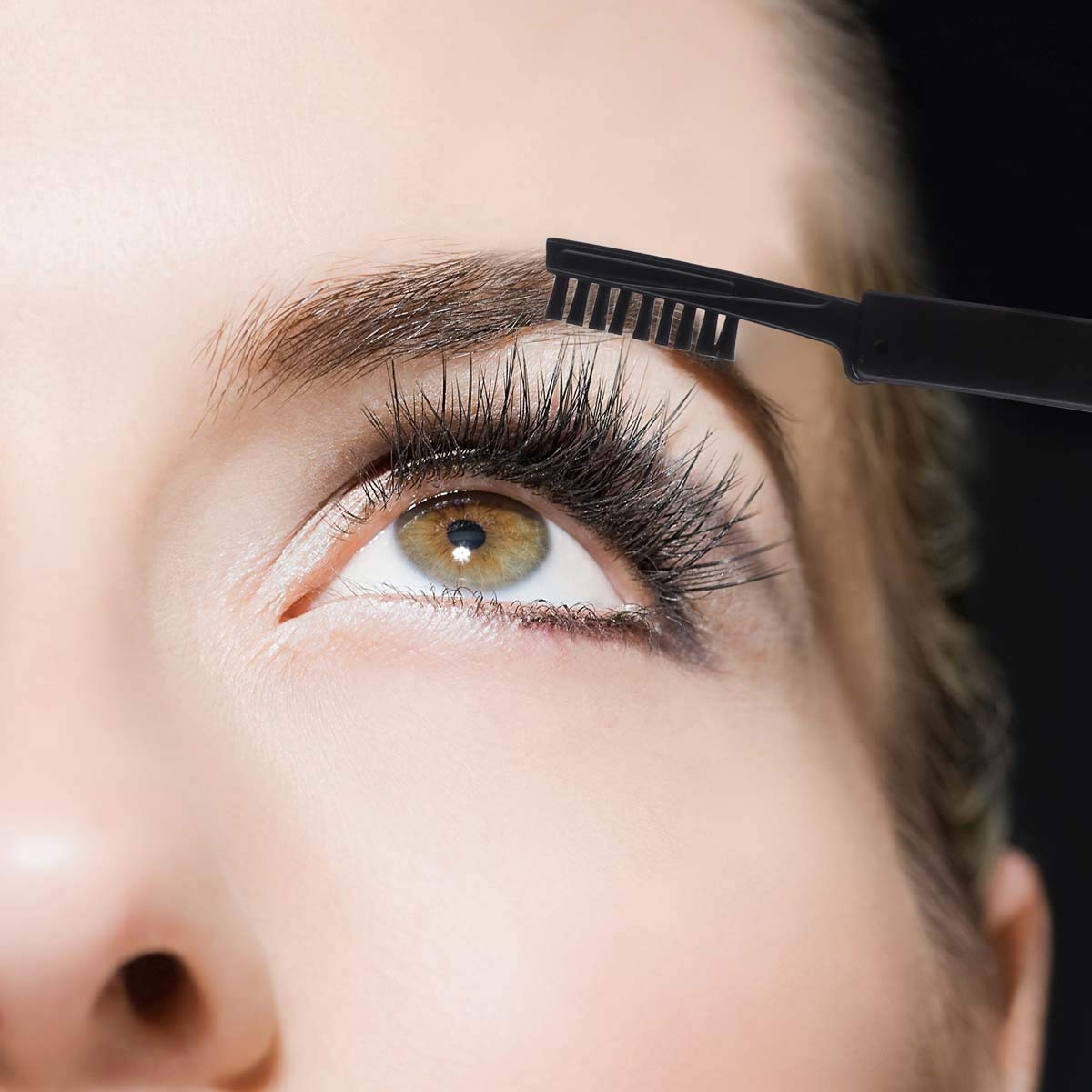 BTYMS Folding Eye Lash Brow Comb Metal Teeth, Dual Sided Eyelash Mascara Applicator, Eyebrow Grooming Tool, Compact Brush For Define Lash & Brow