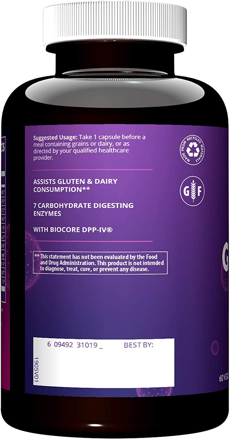 MRM Nutrition Gluten-Aid™ | Digestive enzymes | Gluten + Dairy Digestion | BIOCORE DPP-IV® | Gluten-Free | 60 Servings