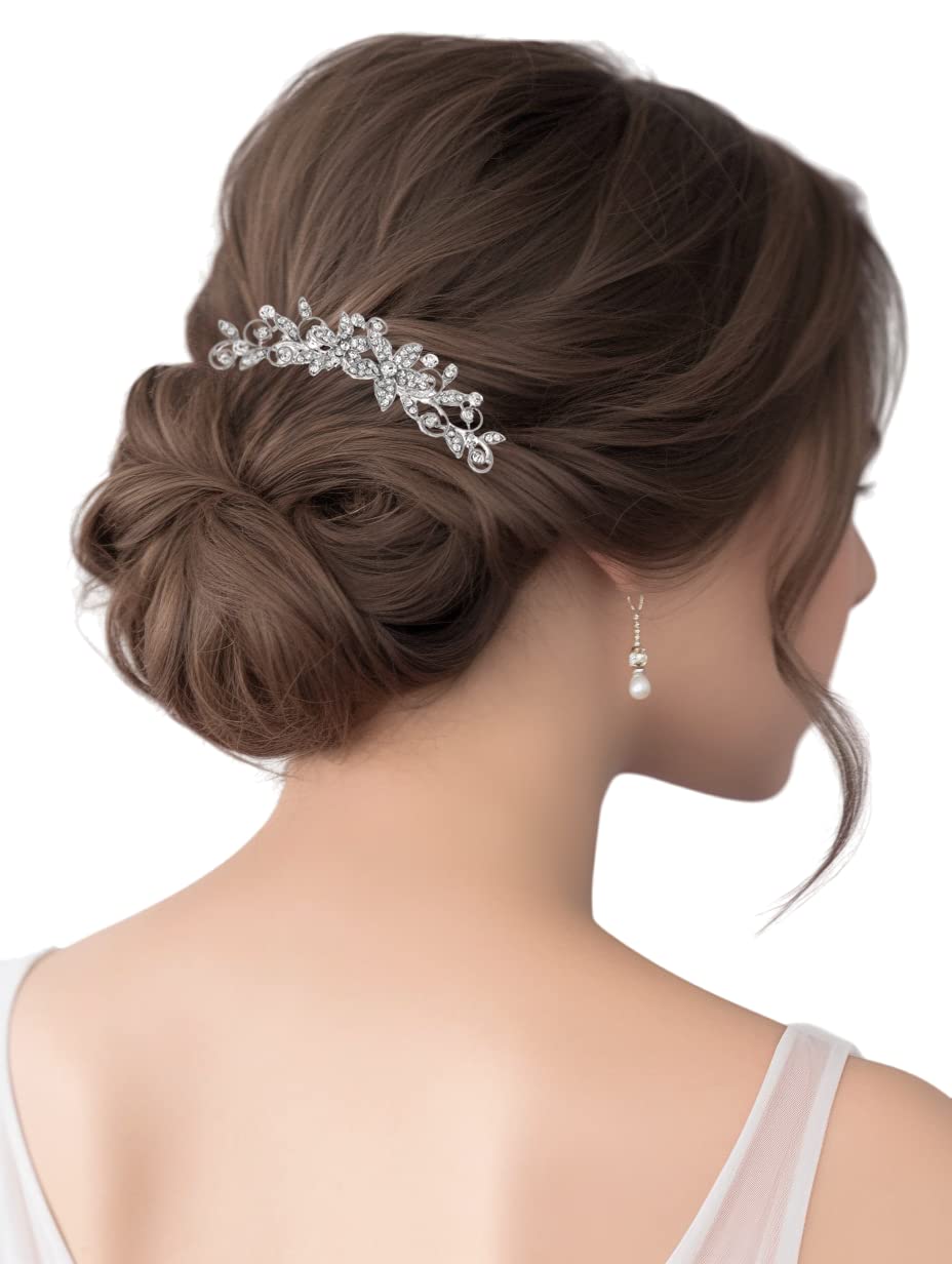 Bridal Bridesmaid Flower Girl Rhinestones Prom Wedding Tiara Comb T1045