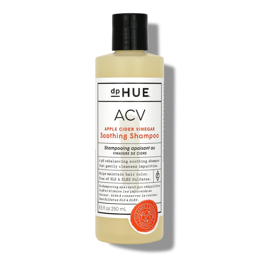 dpHUE ACV Soothing Shampoo, 8.5 oz - Sulfate Free Dry Scalp Shampoo For Color Treated Hair With Apple Cider Vinegar, Ginger Root, Lavender and Aloe