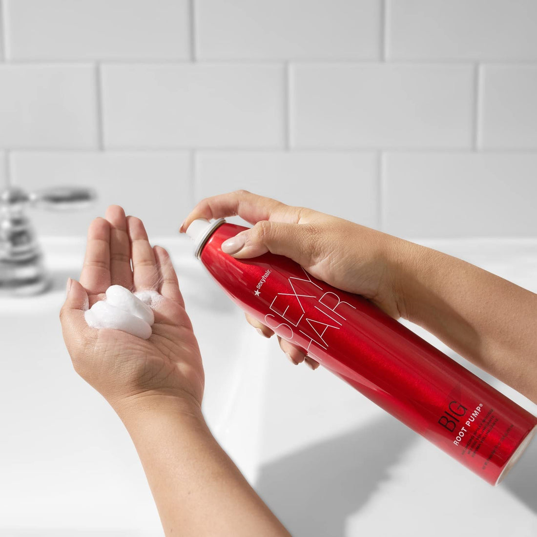 SexyHair Big Root Pump Volumzing Spray Mousse, 10 oz.