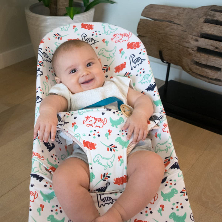 JYOKO Kids Cover Liner Compatible with Baby Bouncer Babybjorn Soft, Balance, Bliss and Mini (Cotton, Dino Party)