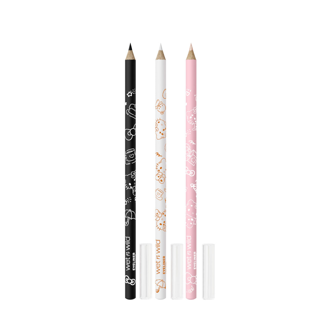 wet n wild Hello Kitty 3-Piece Eyeliner Pencil Set, Multi-Functional Smooth Creamy Versatile Application, Long-Wearing Finish, Cruelty-Free & Vegan