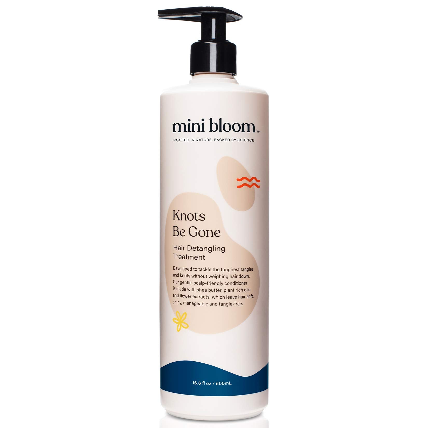 Mini Bloom Knots Be Gone Detangling Conditioner Treatment | Detangler Baby & Kid Safe | Made w/Shea Butter, Plant Rich Oils & Flower Extracts | Leaves Hair Soft, Shiny, Manageable Tangle-free 16.6oz