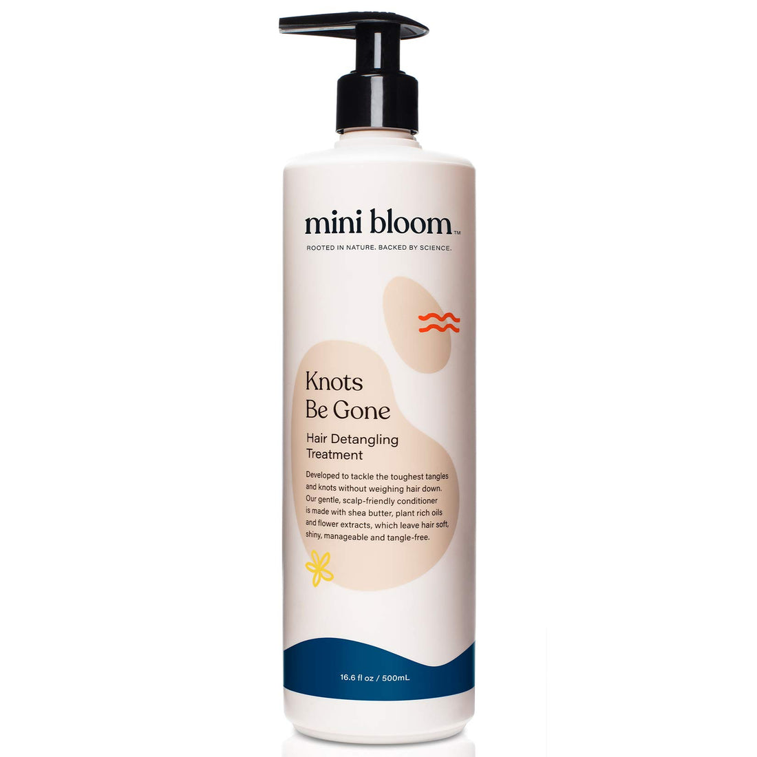Mini Bloom Knots Be Gone Detangling Conditioner Treatment | Detangler Baby & Kid Safe | Made w/Shea Butter, Plant Rich Oils & Flower Extracts | Leaves Hair Soft, Shiny, Manageable Tangle-free 16.6oz