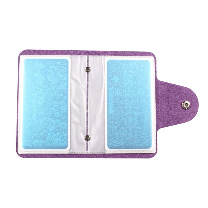 Finger Angel Purple Color Nail Art Stamping Plate and Accessories Organizer 6X12cm Size Plate Organizer