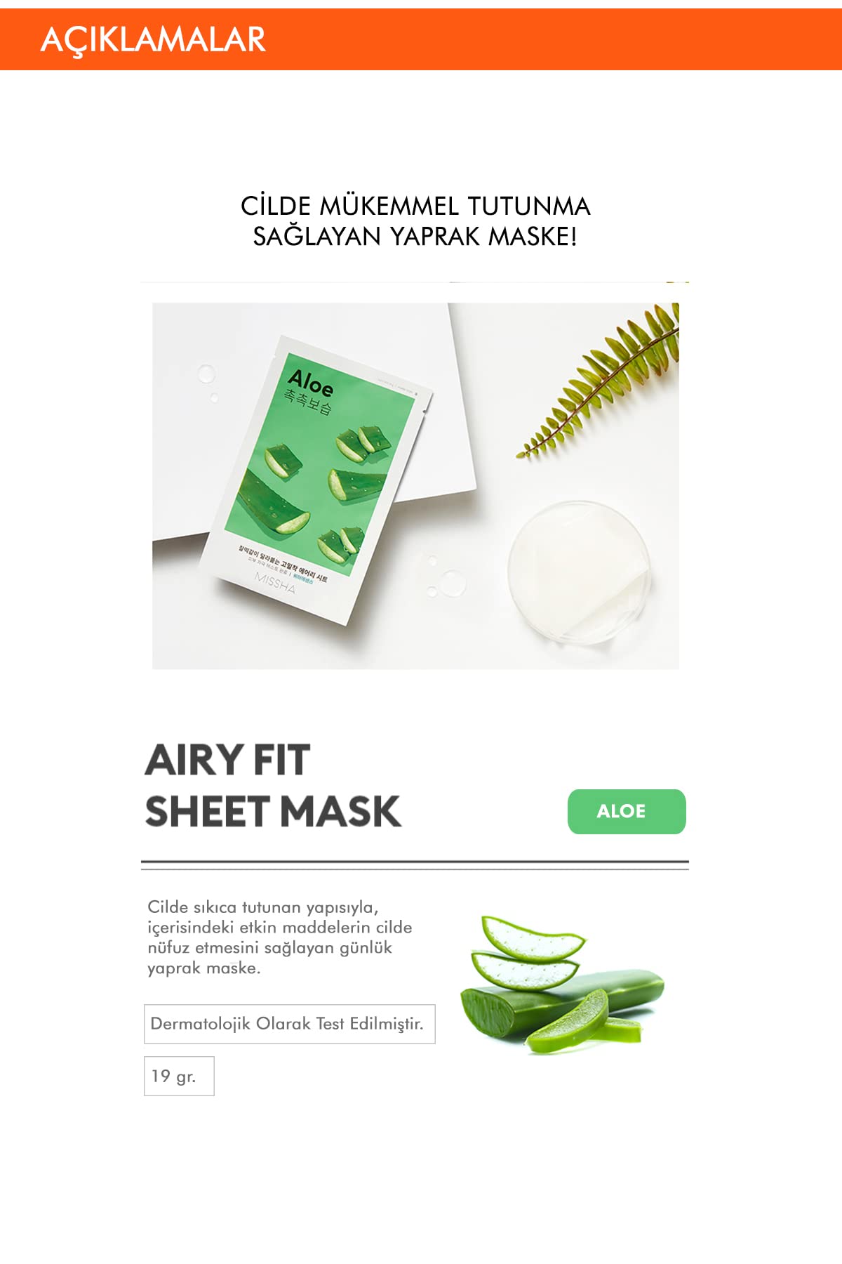 Missha Airy Fit Sheet Mask ALOE