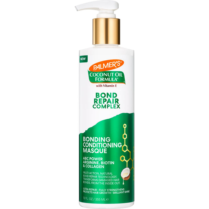 Palmer's Amino Bonding Complex Hair Mask, Intense Conditioning Masque Pack with Coconut Oil & Vitamin E, Heat Protectant, Anti Frizz, Adds Shine, Protects Hair Growth, All Hair Types, 12 fl. oz bottle