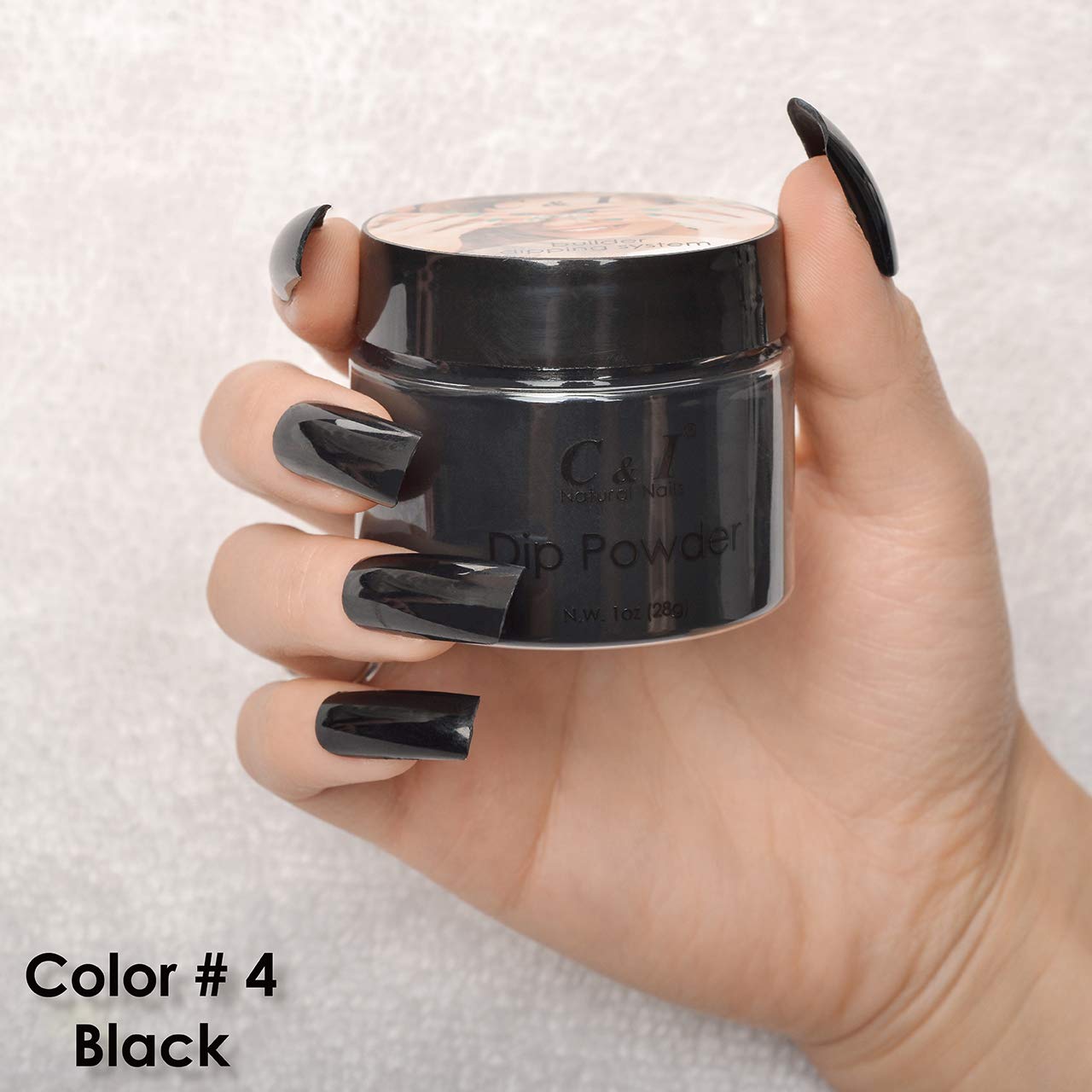 C I C & I Dipping Powder Color No. 004 Black Builder Color System