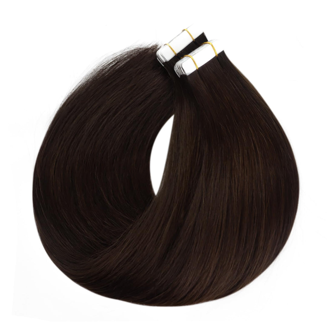 Fshine Seamless Tape Hair Extensions 10 Inch Tape In Remy Human Hair Color 2 Darkest Brown 30 Gram Invisible Glue In Short Straight Remy Hair Tape in Extensions 20 Pieces