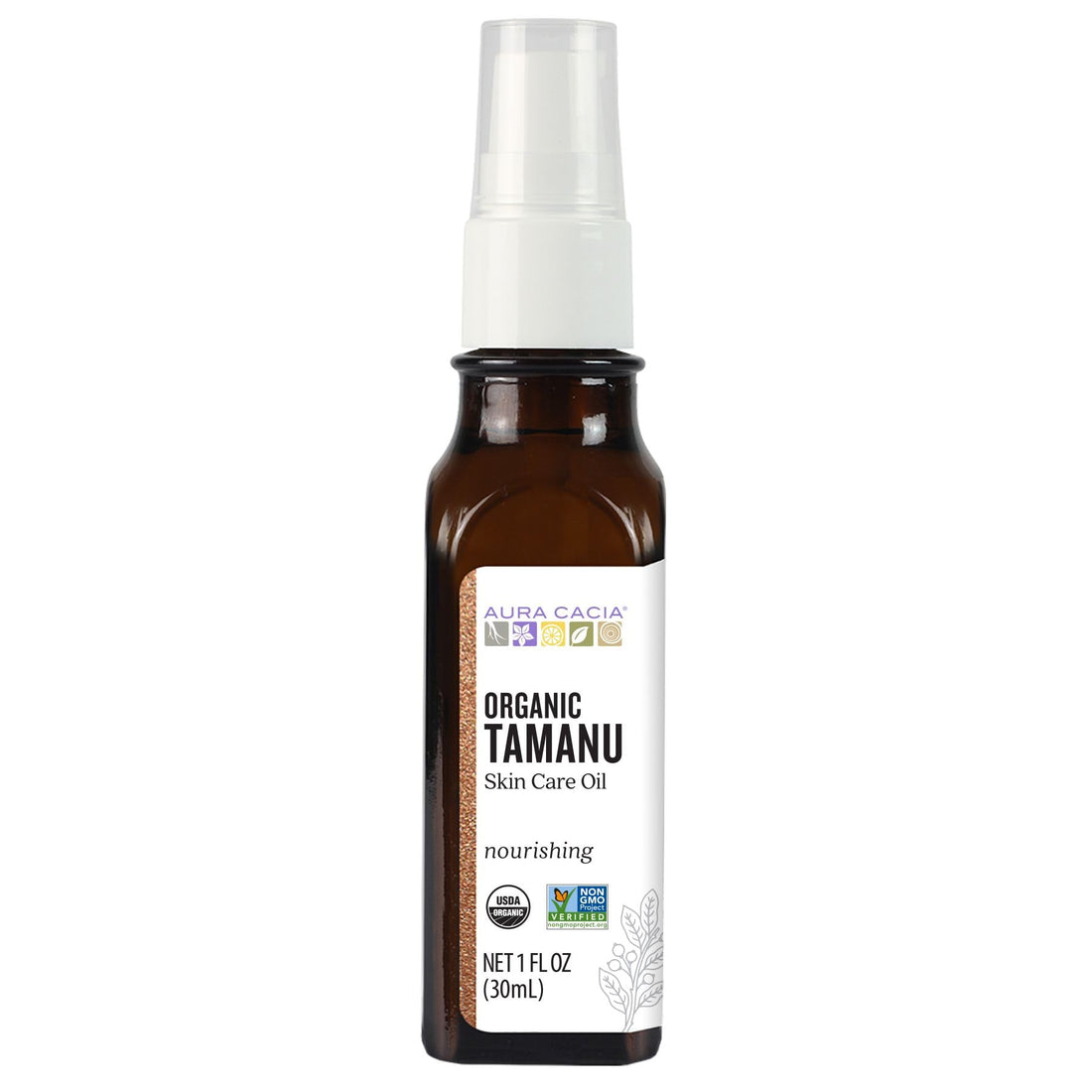 Aura Cacia Organic Natural Skin Care, Nourishing Tamanu Oil, 1 fluid ounce bottle