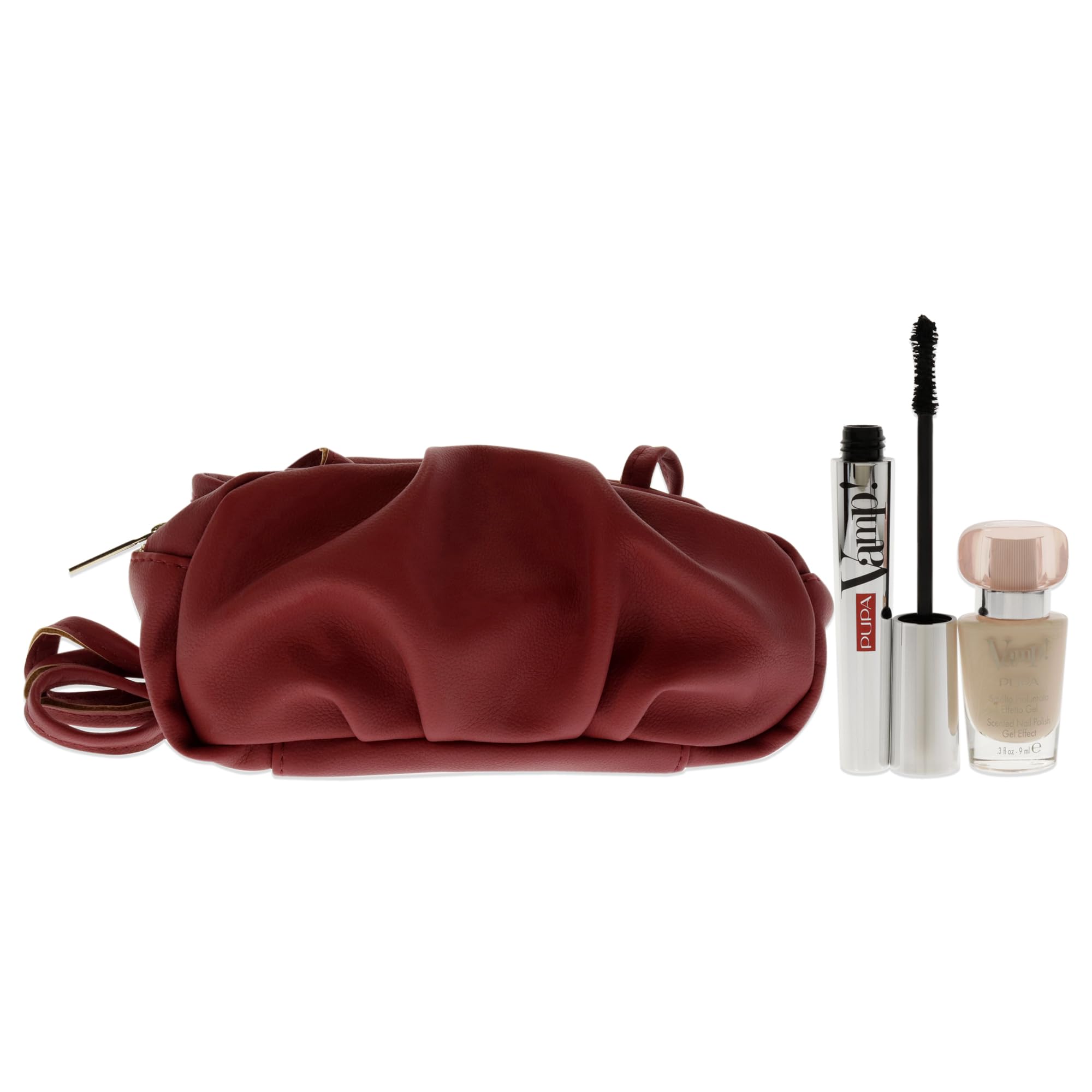 Pupa Milano Vamp! Mascara And Vamp! Nail Polish Set - Volume Mascara And Gel Effect Polish - Thick And Super Dense Lashes - Light Scented Nails - Smudge-Free Hold - Mini Cloud Bag - 3 Pc Mascara Kit