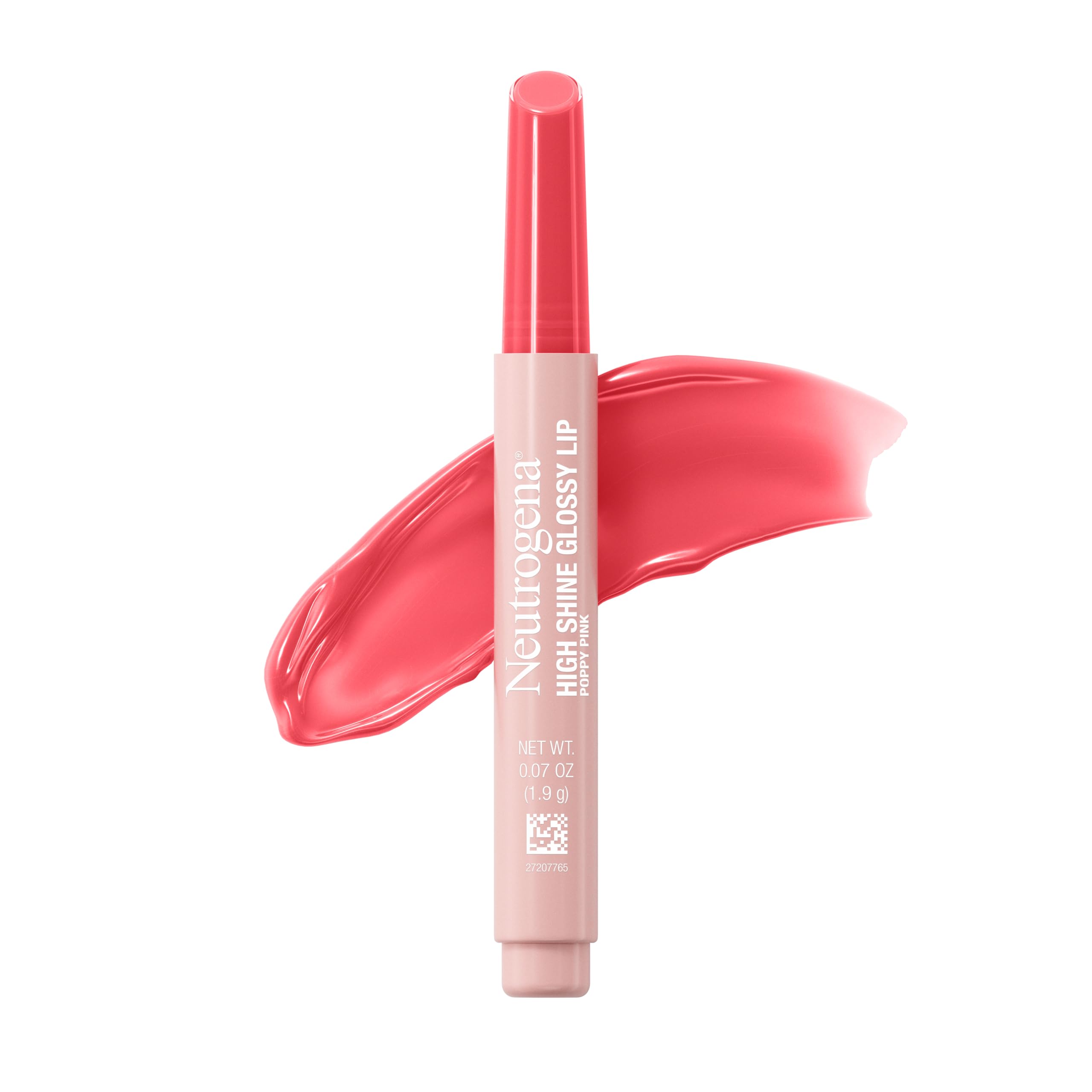 Neutrogena High Shine Glossy Lip with Maracuja Oil + Vitamins & Antioxidant Vitamin E, Nourishing Glossy Lip, Non-Retractable, Pigmented For Buildable Color, Poppy Pink, 0.07 oz