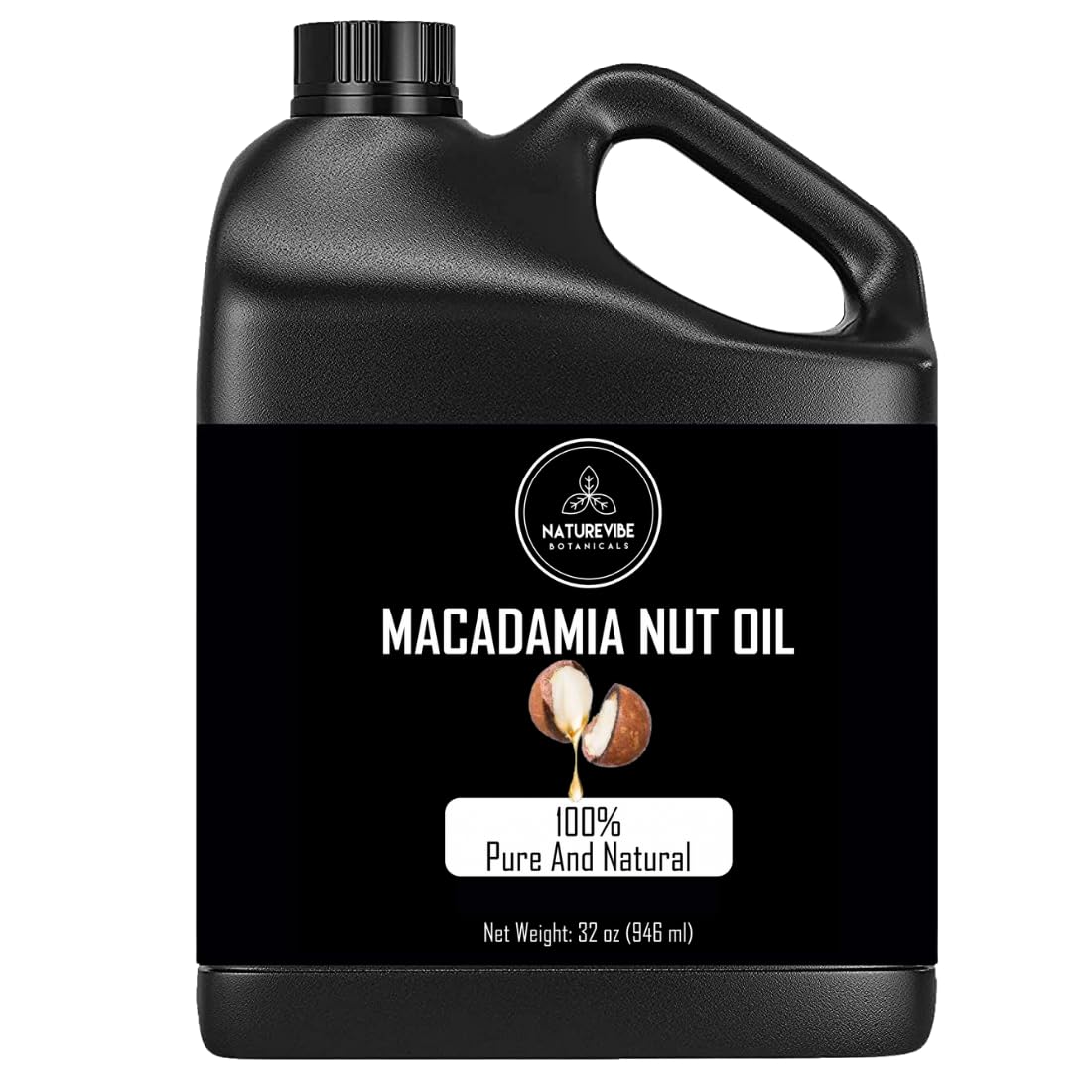 Naturevibe Botanicals Macadamia Oil 32 Ounces | 100% Pure and Natural | Great for Skin Care and Hair Care