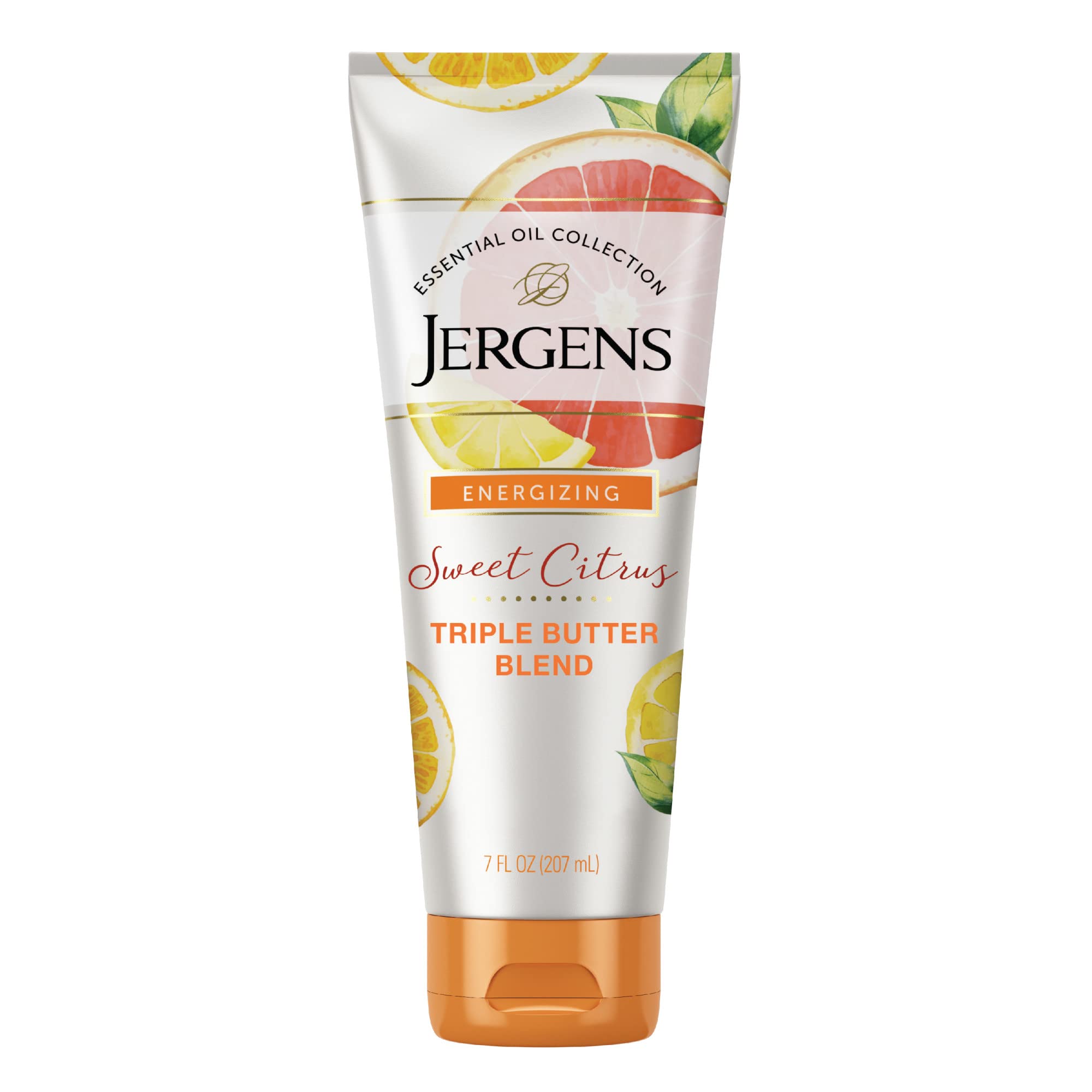 Jergens Sweet Citrus Body Butter Body and Hand Lotion, 7 Ounce Lotion, Moisturizer with Essential Oil, for Indulgent Moisturization