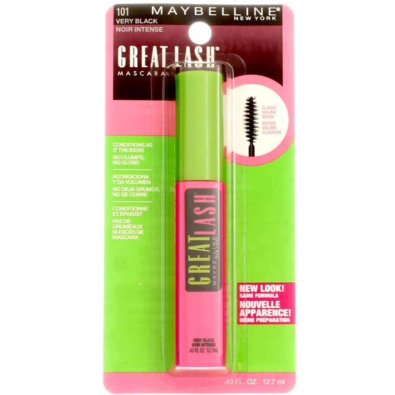 Maybelline Great Lash Mascara, Very Black [101], 0.43 oz (Pack of 2)