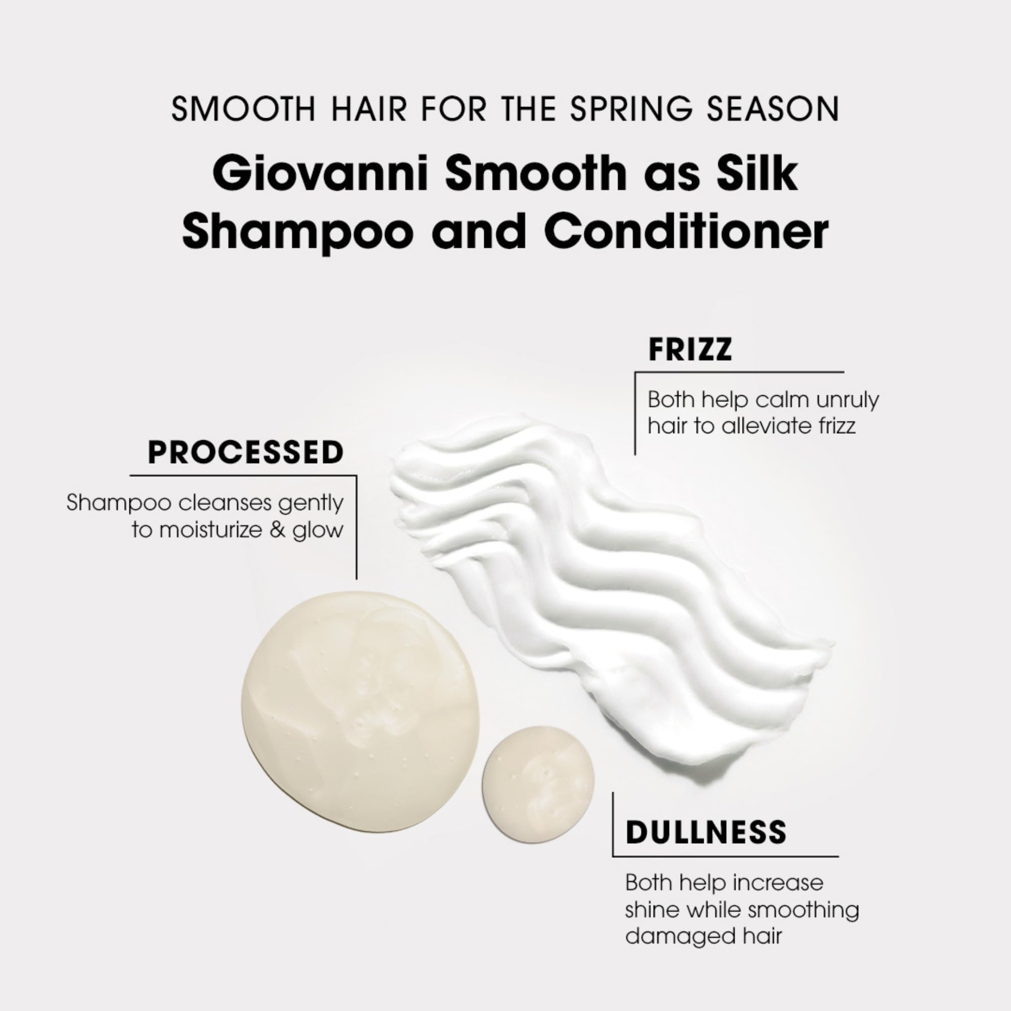 GIOVANNI Smooth as Silk Deep Moisture Shampoo (Apple + Aloe Extracts), Hydrates and Calms Frizz, Detangles, Wash & Go, Curly & Wavy Hair, Sulfate & Paraben Free, Color Safe, Lavender, 24 Fl Oz