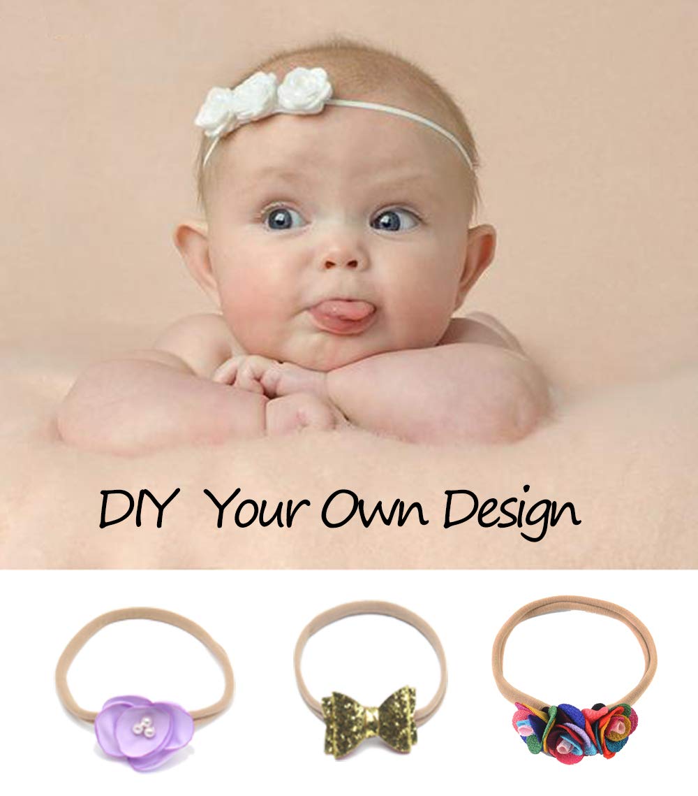 catin Super Soft Nylon Headband for Newborn Baby Girl Kids, High Stretchy, 20pcs for DIY Crafts