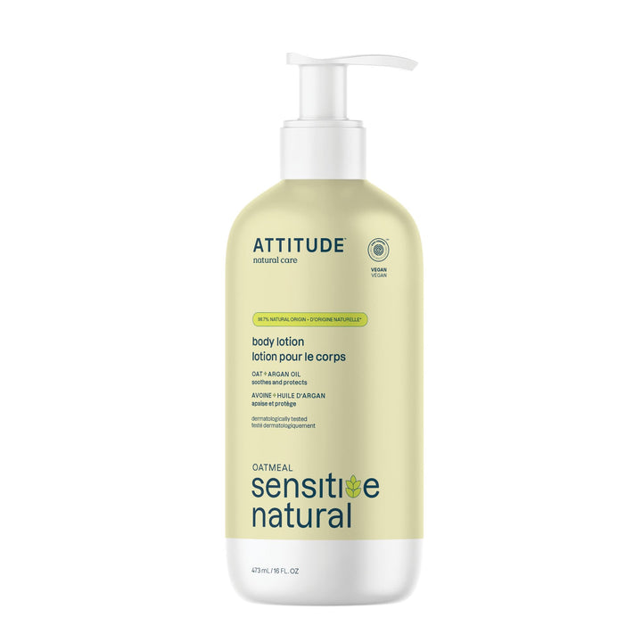 ATTITUDE Moisturizing Body Lotion for Dry & Sensitive Skin, EWG Verified, Dermatologist-tested & Hypoallergenic, Vegan & Cruelty-free Body Moisturizer, Argan Oil, 16 Fl. Oz.
