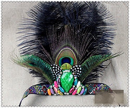 Women's Handmade Indian Feather Fascinator Headband, Black