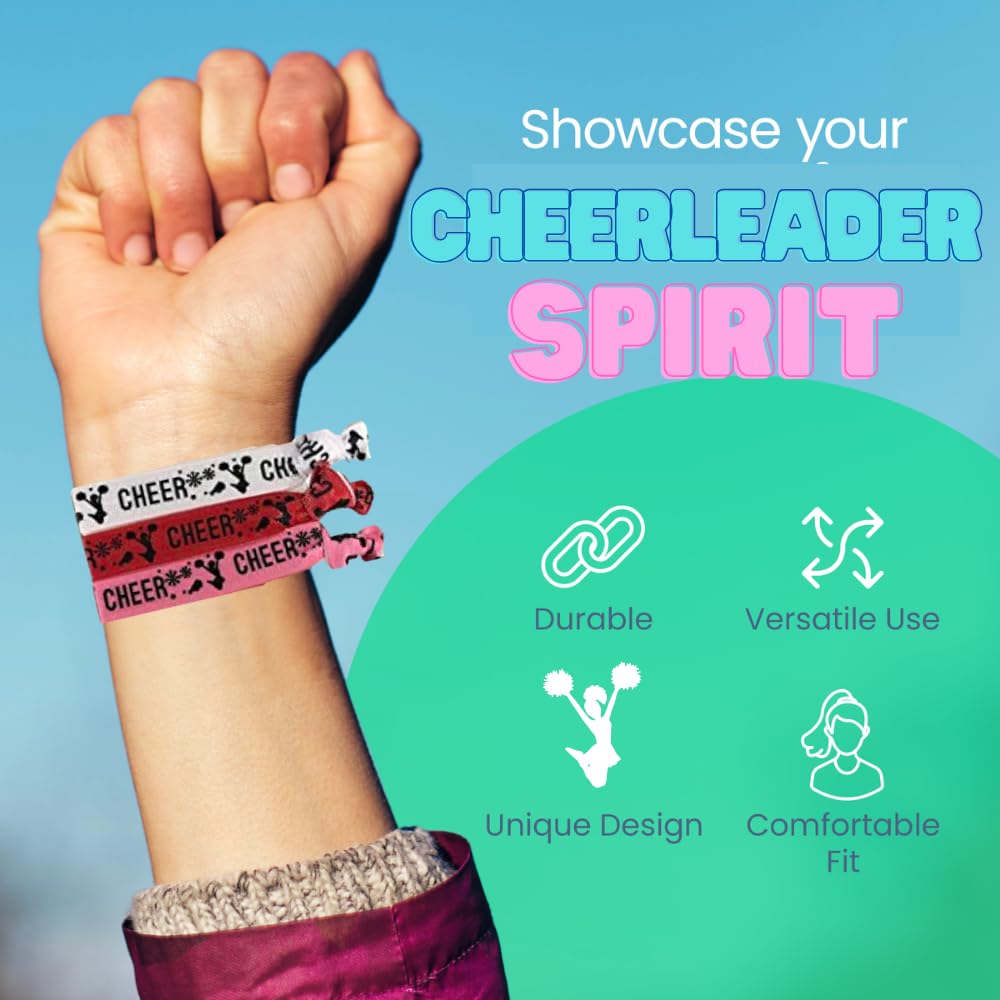 Infinity Collection Infinity Collection Cheer Hair Ties- Girls Cheer Hair Accessories- Cheerleading Elastics For Cheerleaders & Cheer Teams