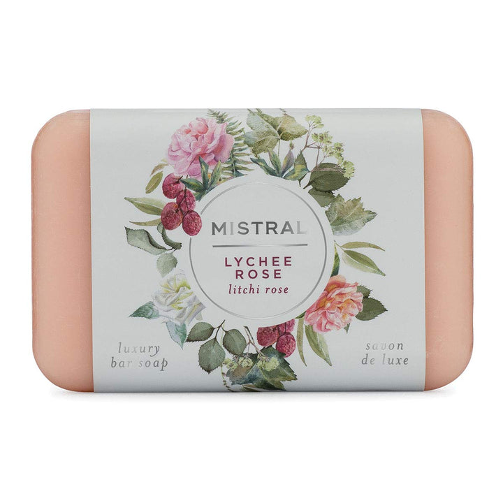 Mistral Classic Bar Soap, Lychee Rose, 2 Bars