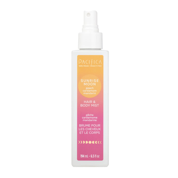 Pacifica Beauty | Sunrise Moon Hair Perfume & Body Spray | Peach, Cardamom, Madarin Notes | Natural + Essential Oils | Alcohol Free | Clean Fragrance | Vegan + Cruelty Free