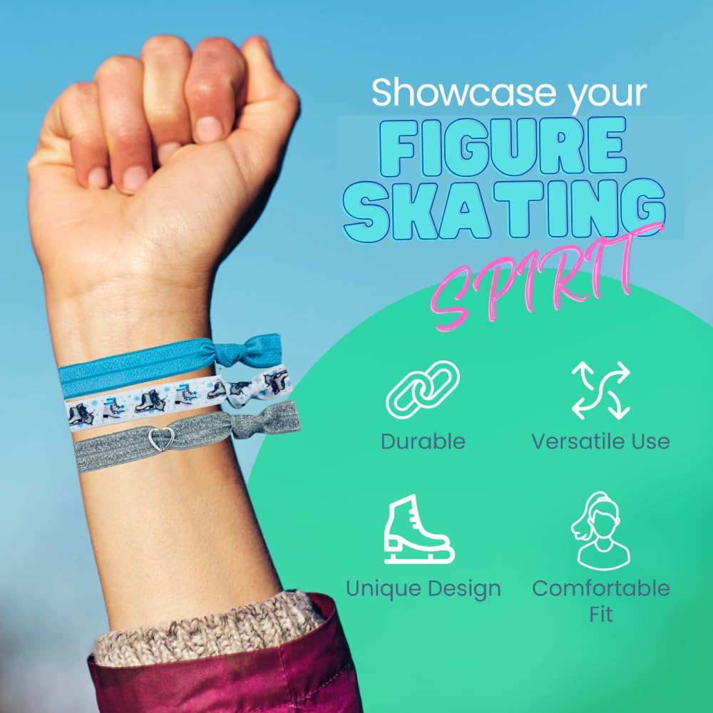 Figure Skating Hair Accessories, Figure Skating Hair Ties, No Crease Ice Skating Hair Elastics Set