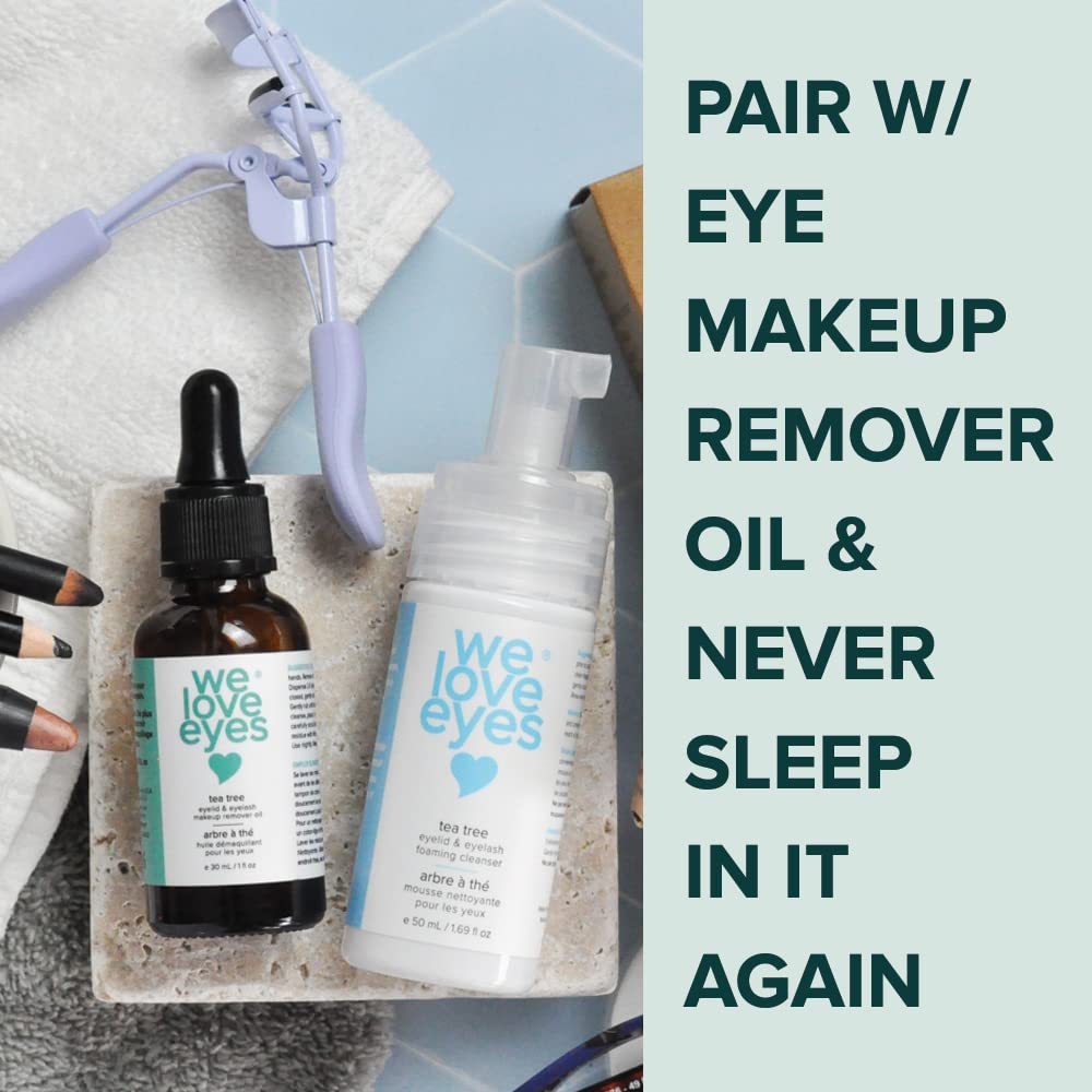 We Love Eyes: Tea Tree Eyelid Foaming Cleanser - Vegan. All natural. Cruelty free. Safe for false lashes and eyelash extensions.