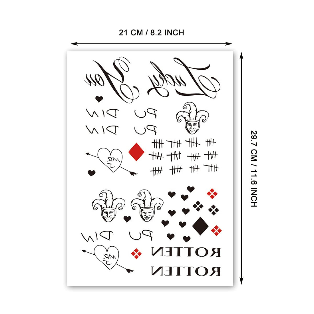 Kotbs 3 Sheets Halloween Temporary Tattoos, Large Size 8.2' x 11.6' Tattoos for Women Tattoo Temporary for Halloween Costume Accessories and Parties