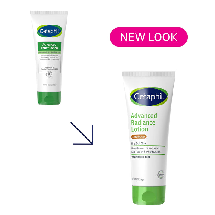 Cetaphil Body Lotion, Advanced Radiance Lotion with Shea Butter for Dry, Sensitive Skin, 8 oz Pack of 3, Fragrance Free, Hypoallergenic, Non-Comedogenic