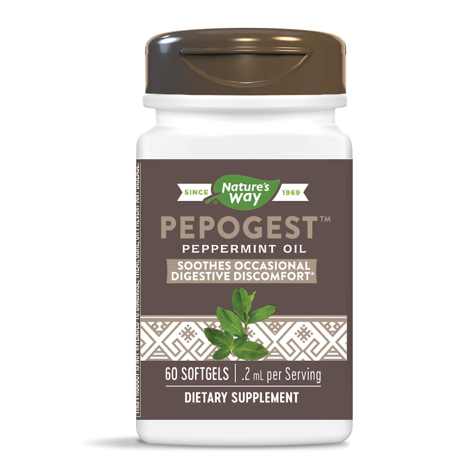 Nature's Way Pepogest Enteric-Coated Peppermint Oil, Gastrointestinal Comfort, 60 Count (Pack of 2)