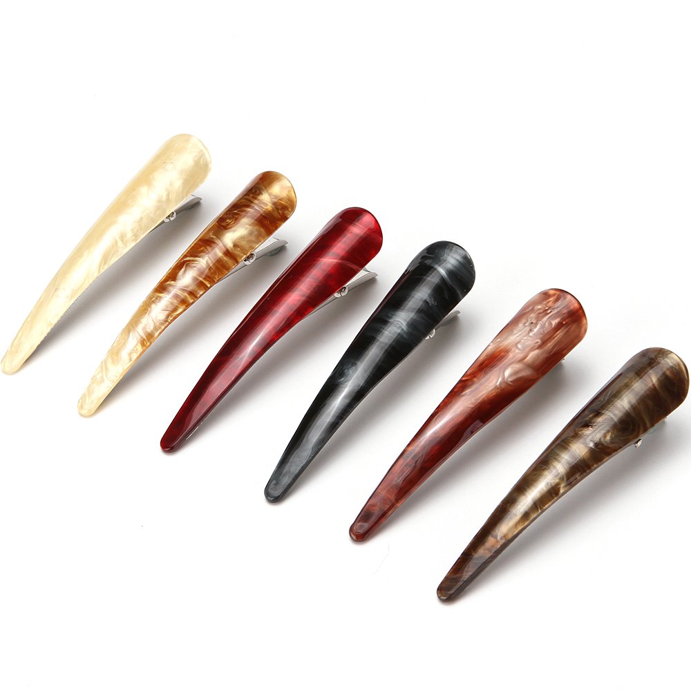 Yishenyishi 6Pack 3.3Inch Duck Teeth Bows Hair Clips Hair Grip Crocodile Accessories Hairpins Chic Styling Claw Hair Barrettes Makeover Pinch Clip - Classic