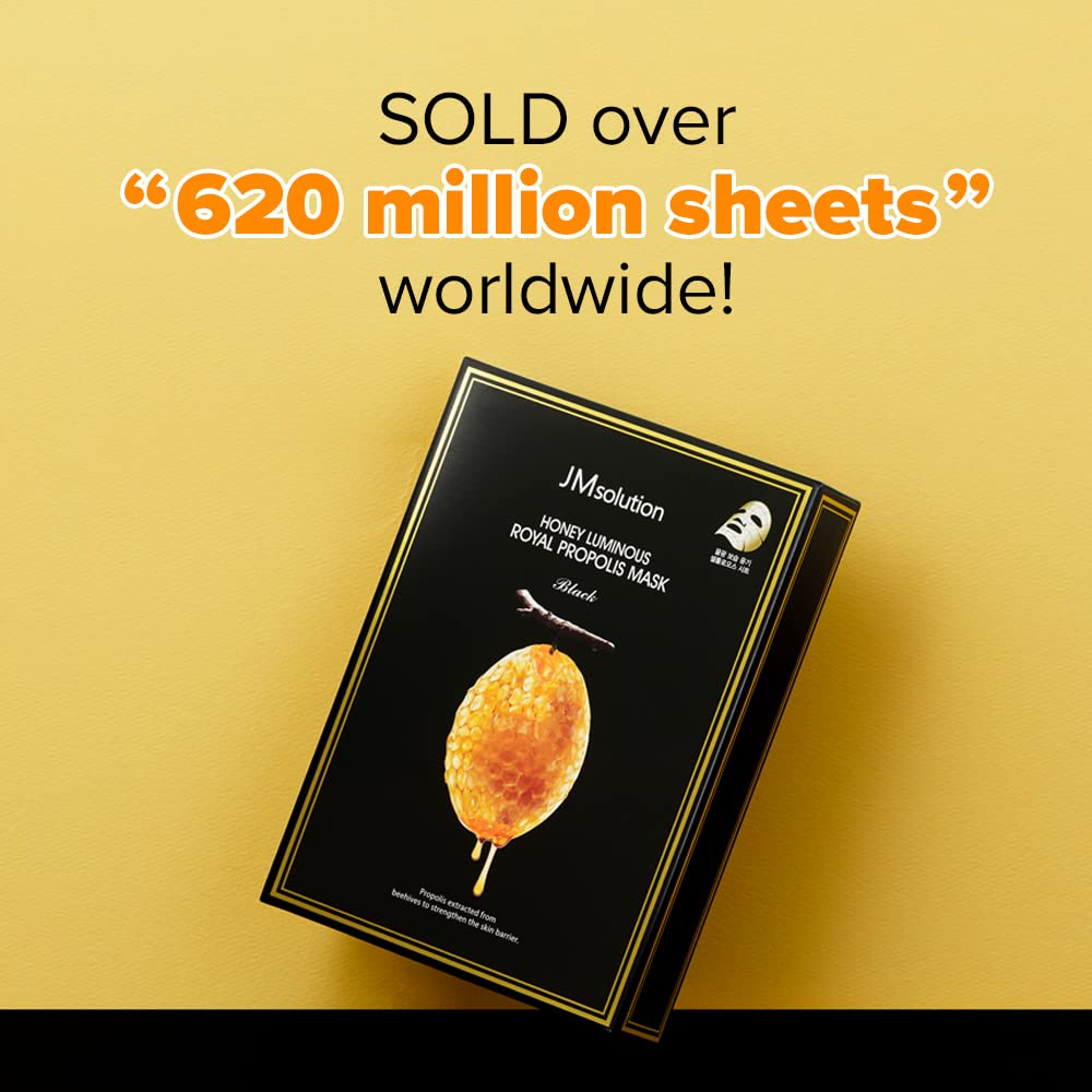 ãâ‚¬â€JMsolutionãâ‚¬â€¢ Honey Luminous Royal Propolis Mask / Korea Facial Mask / 30ml X 10PCS / Honey Mask Sheet / Giving Skin Glow & Elasticity