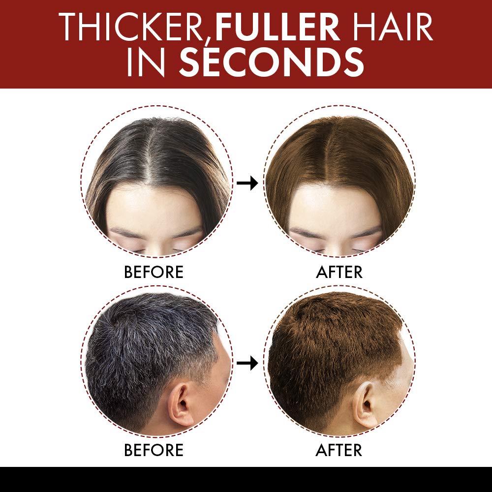 Jerome Russell Spray-on Color Dark Brown Hair Thickener, For Fine and Thinning Hair, Conceals Bald Spots, Grey Hair, Hides Root Re-growth, and Cover Hair Extension Tracks, Works for Men and Women, 3.