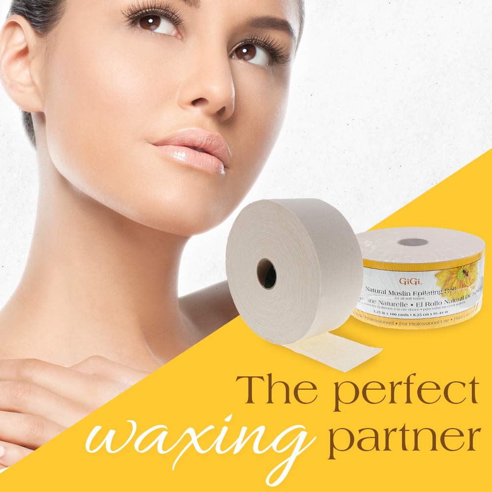 Gigi Natural Muslin Epilating Roll, 3.25 inch, 100 yard