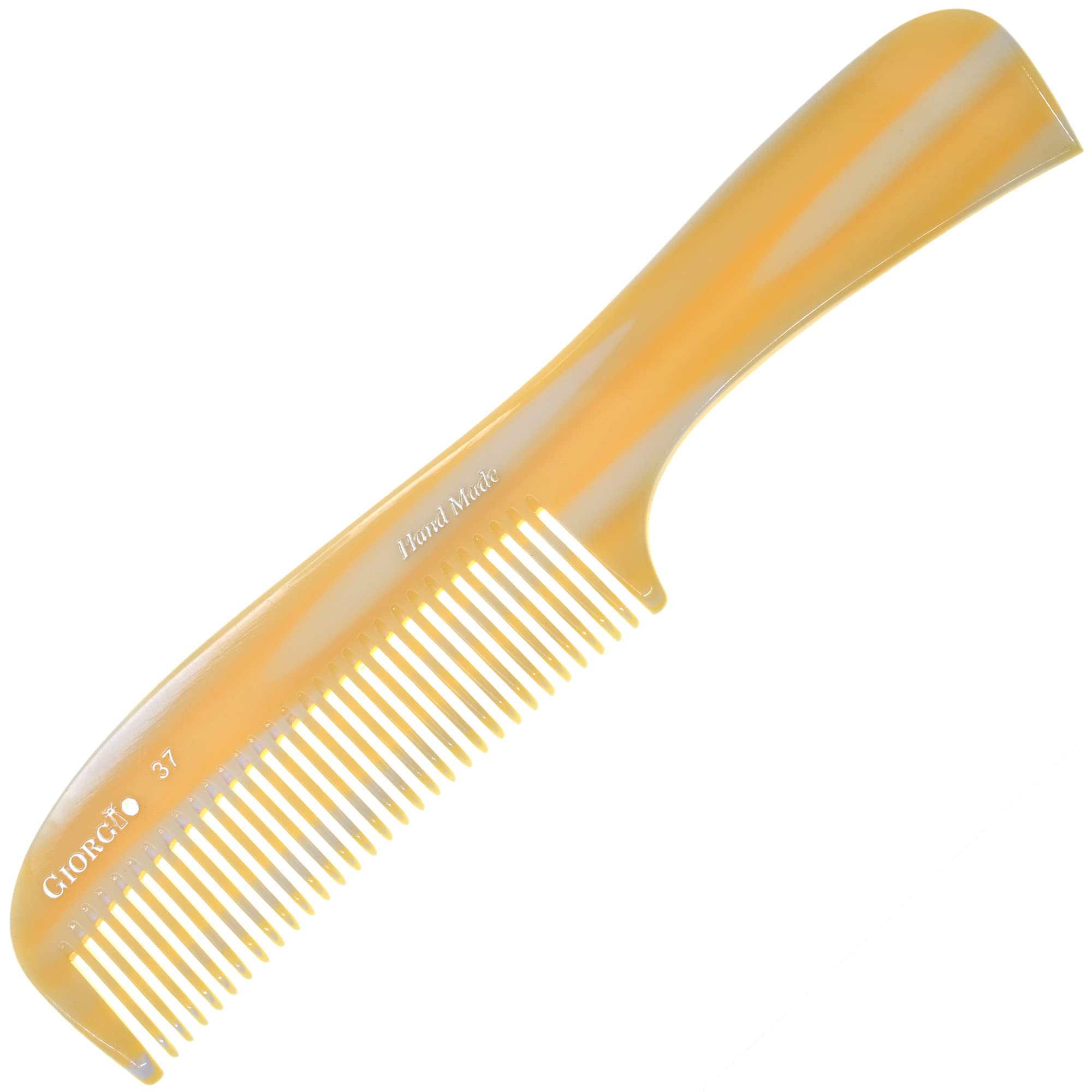 Giorgio G37 7 3/4 Hand Made Imitation Horn Comb - Course Hair. Hand-Made of quality Durable Cellulose.