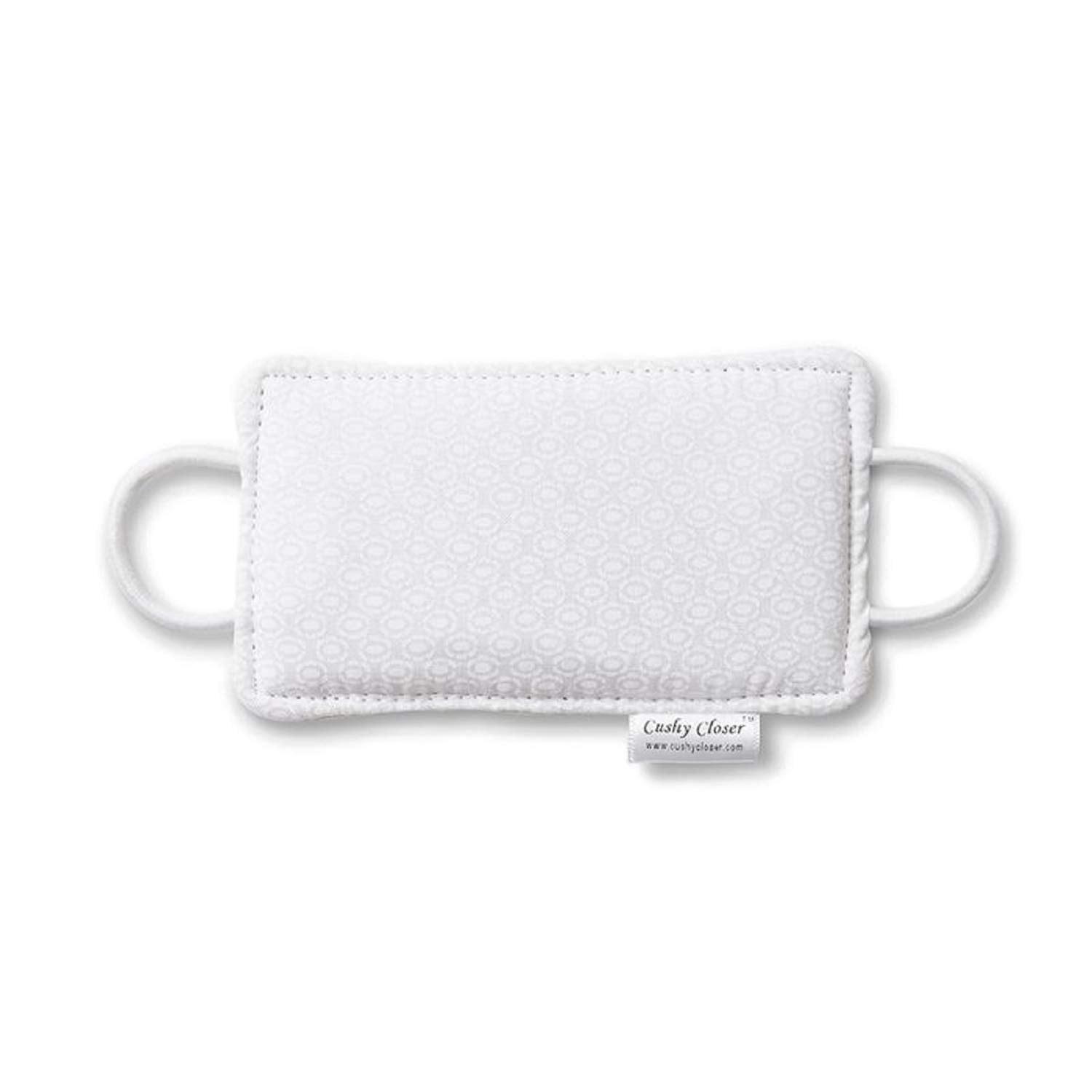 The Original Cushy Closer Door Cushion- White- | No More Noisy Doors! | Door Latch Cover- Baby Safety for Quiet Doors- Childproofing