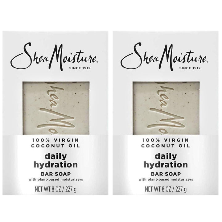 SheaMoisture Bar Soap 100% Virgin Coconut Oil - Daily Hydrating Body Wash Bar Soap with Plant-Based Moisturizers to Nourish and Replenish Skin - 8 oz. Bar 2 Pack