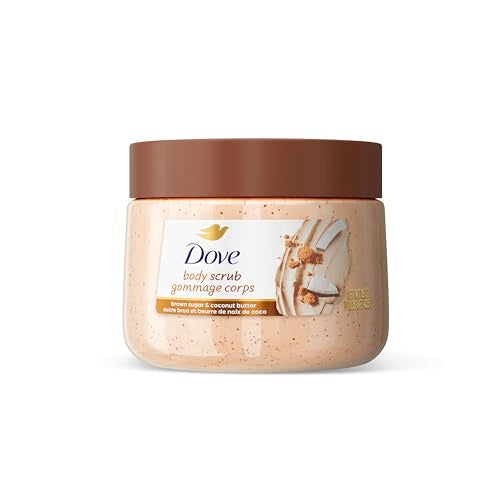 Dove Brown Sugar and Coconut Body Scrub Exfoliates and Deeply Nourishes for Smooth, Radiant Skin 15oz