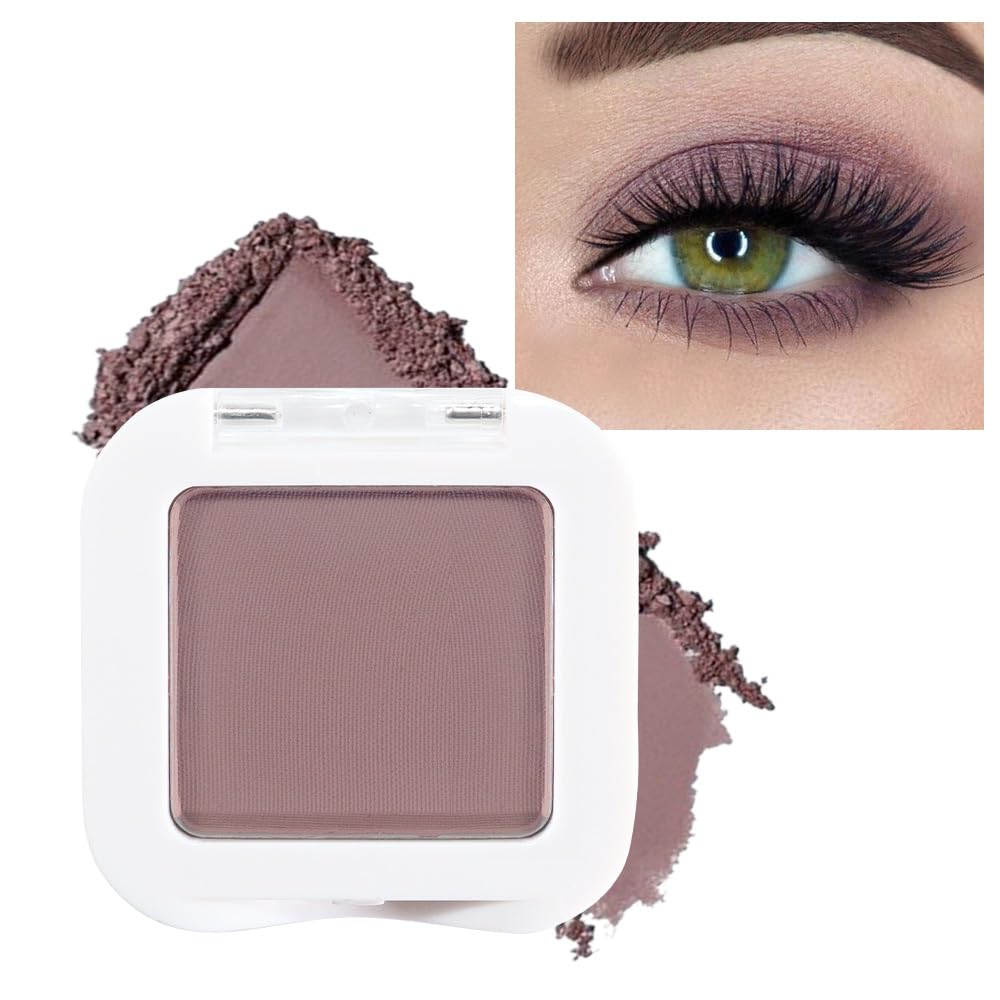 evpct Taupe Matte Single Mini Pressed Eyeshadow Makeup Palette, Brown Mauve Plum Purple Matte Naturals Monochrome Cream Eye shadows Palette Makeup for Older Women Pigmented Waterproof Sombra Para Ojos