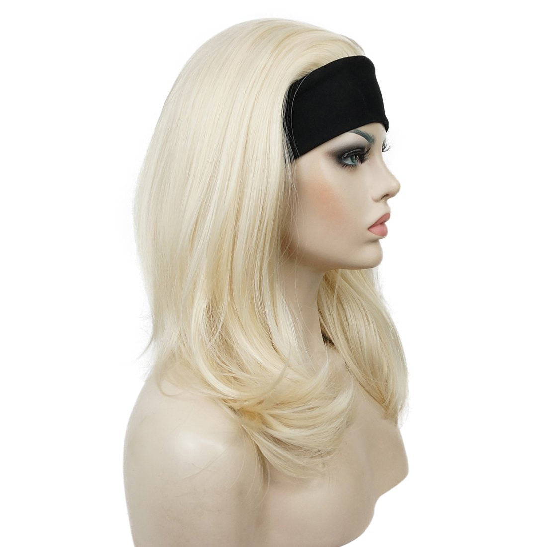 613# Pale Blonde : Lydell Long Straight Wave Headband Synthetic Wigs (613# Pale Blonde)