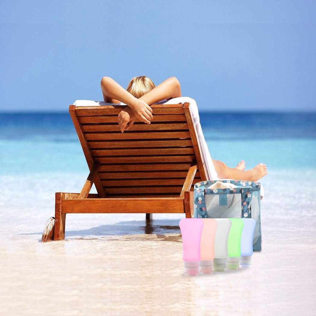 Aoutacc Travel Bottles Sets, 5 Pack TSA Approved for Liquid Portable Silicone Soft Leakproof Travel Bottles for Shampoo Conditioner Lotion Toiletries