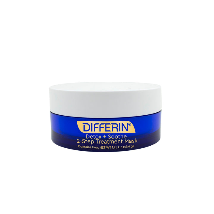 Differin Detox + Soothe 2-Step Face Mask, Suitable for Sensitive Skin, 1.75 Ounce
