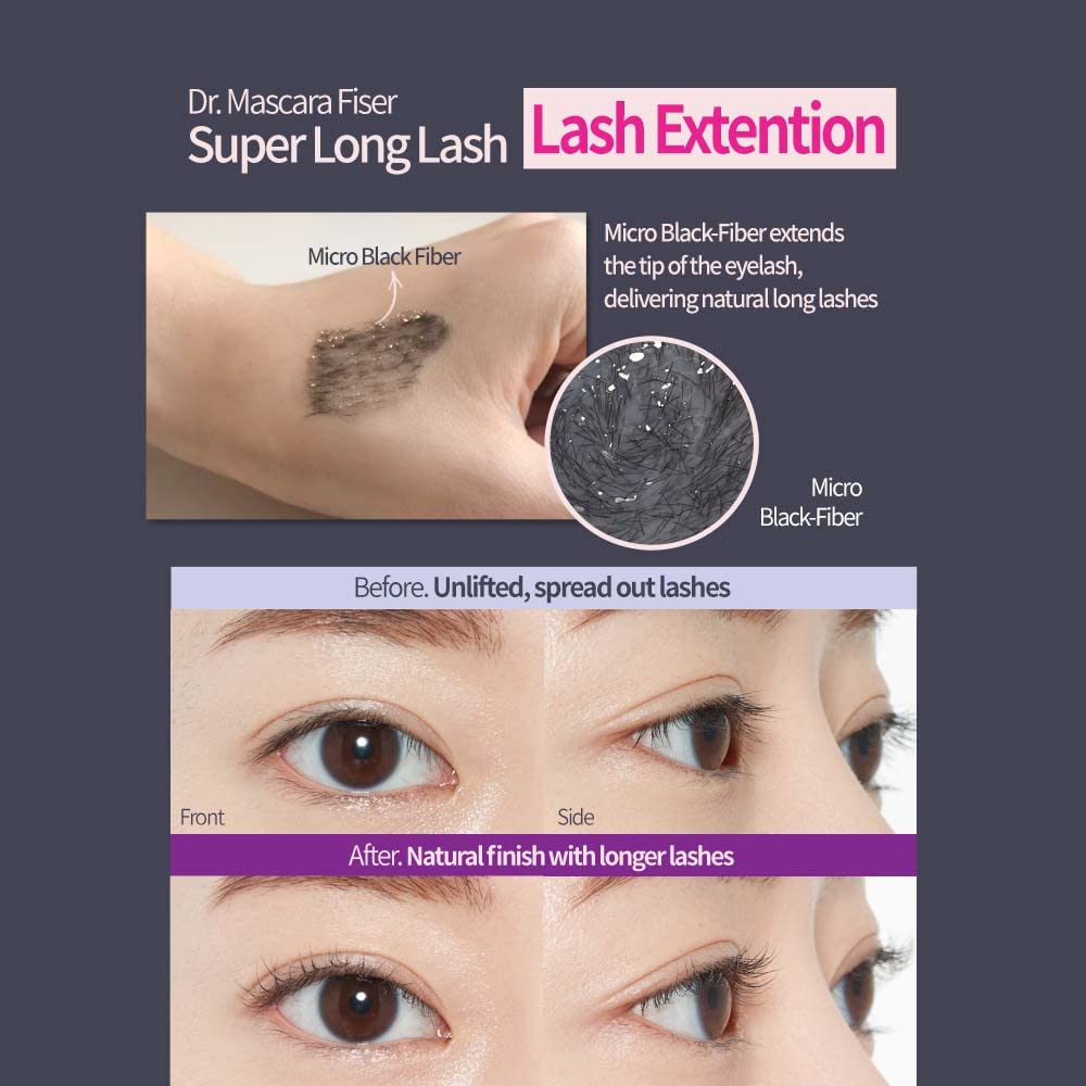 ETUDE Dr. Mascara Fixer For Super Long Lash #02 (Natural Extension) | | Long-Lasting Smudge-Proof Mascara Fixer with Lengthening Effect | Korean Makeup