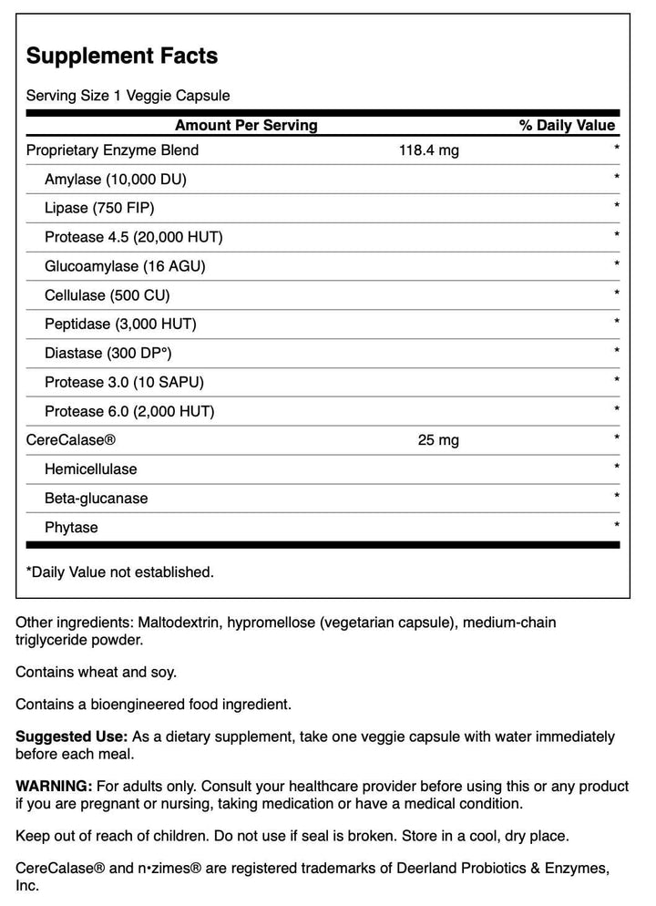 Swanson Full Spectrum N-Zimes 90 Veg Capsules Enzyme