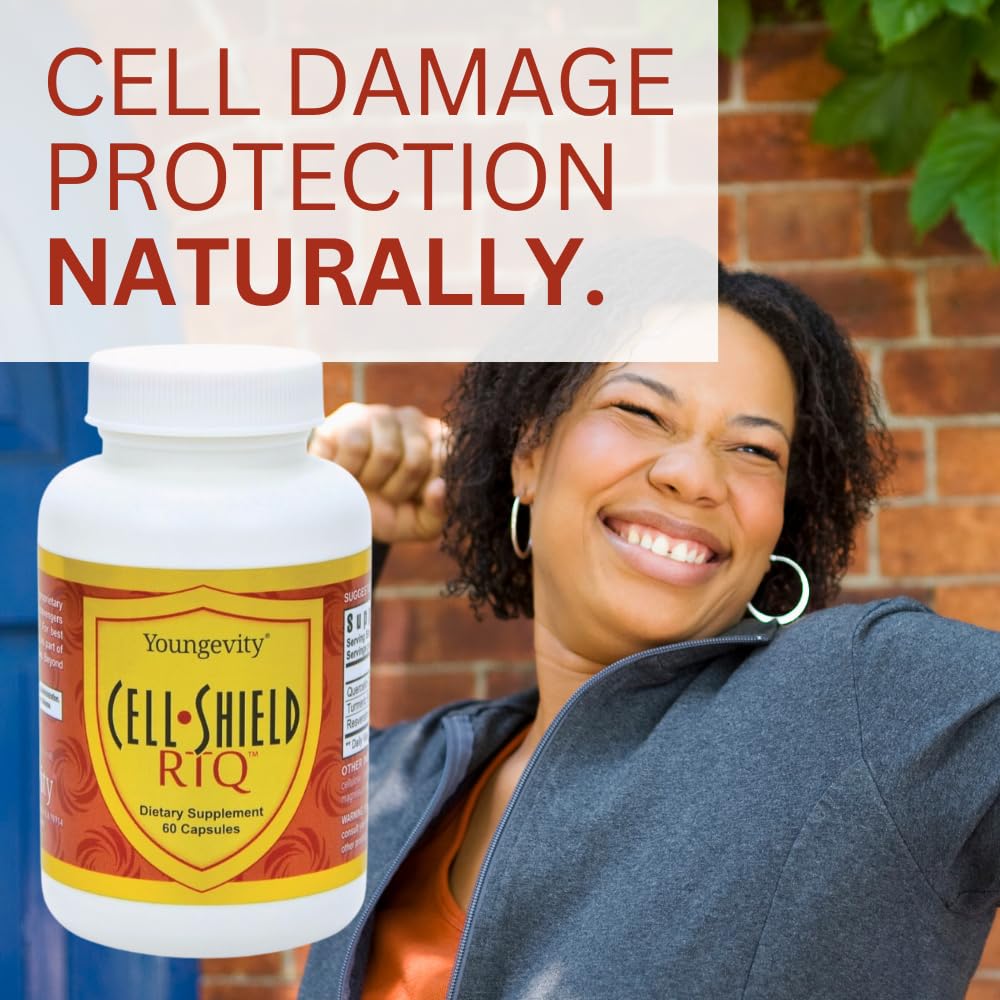 Youngevity Cell Shield RTQ™ - Turmeric Curcumin (95% Circuminoids), Quercetin, Japanese Knotweed - Highly Bioavailable Antioxidant Blend - 60 Capsules