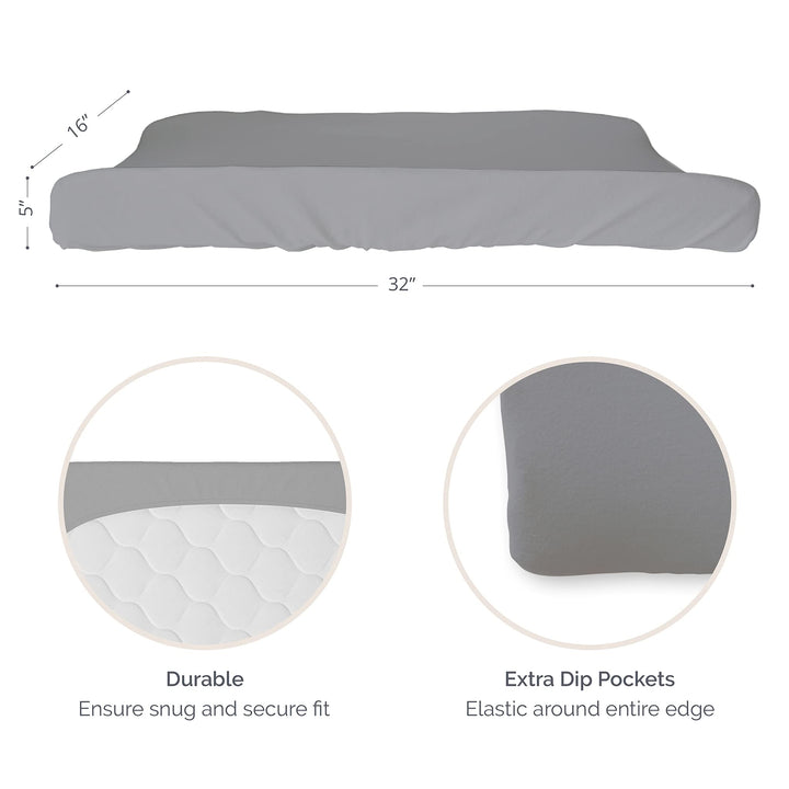 Natemia Organic Cotton Changing Pad Cover - 16x32 - Silky Soft & Hypoallergenic - Fits Cradle & Bassinet - Perfect Baby Shower Registry Gift