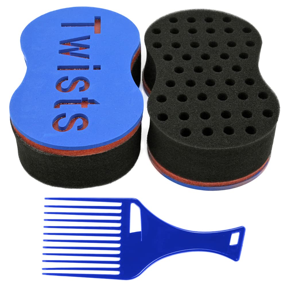 NIRVANA Hair Brush Sponge Twist Wave Barber Tool For Dreads Afro Locs Twist Curl Coil Black(1 Pack)